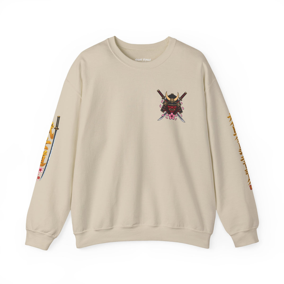 Japanese Samurai Cherry Blossom Crew Sweatshirt