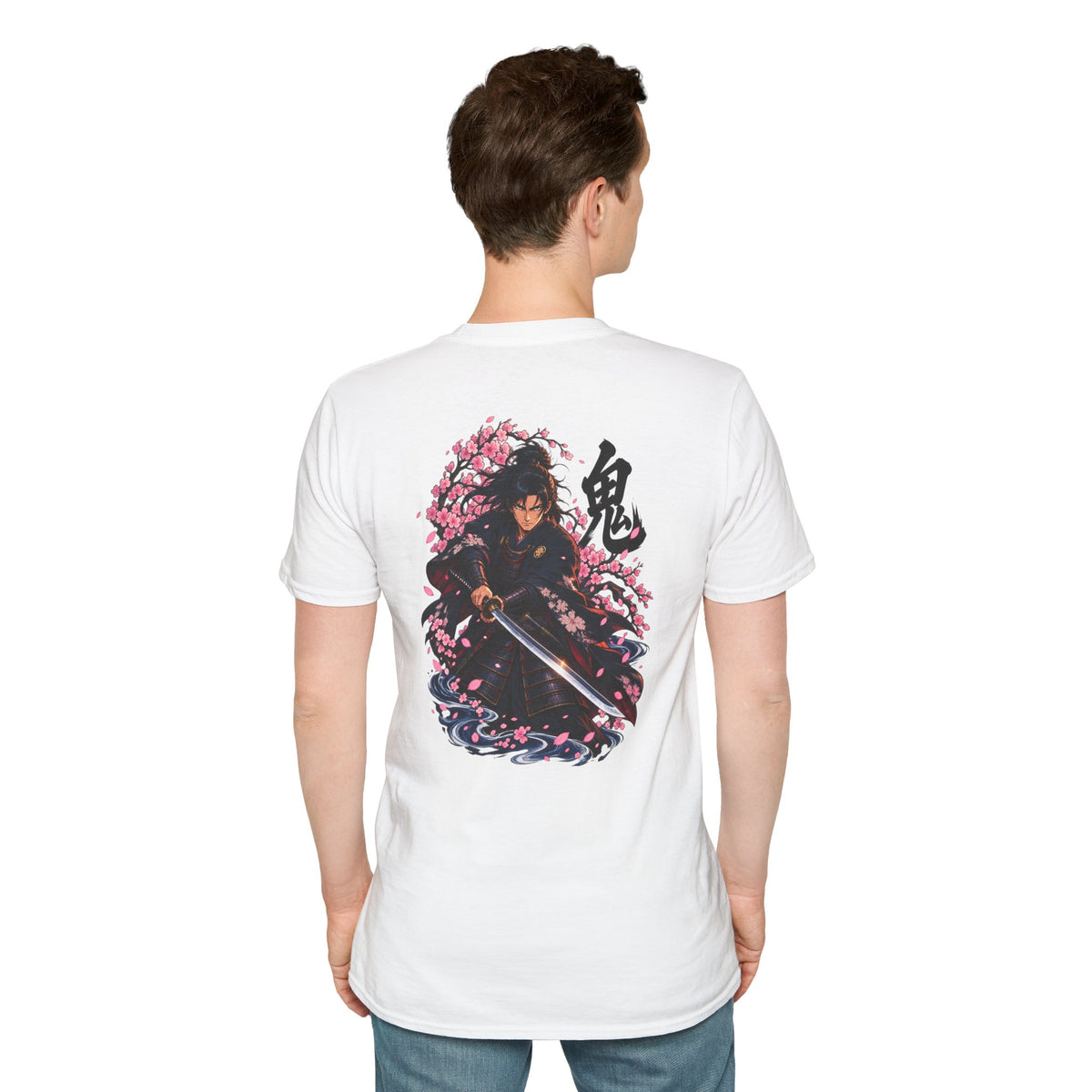 Japanese Samurai Under Cherry Blossoms Anime T-Shirt