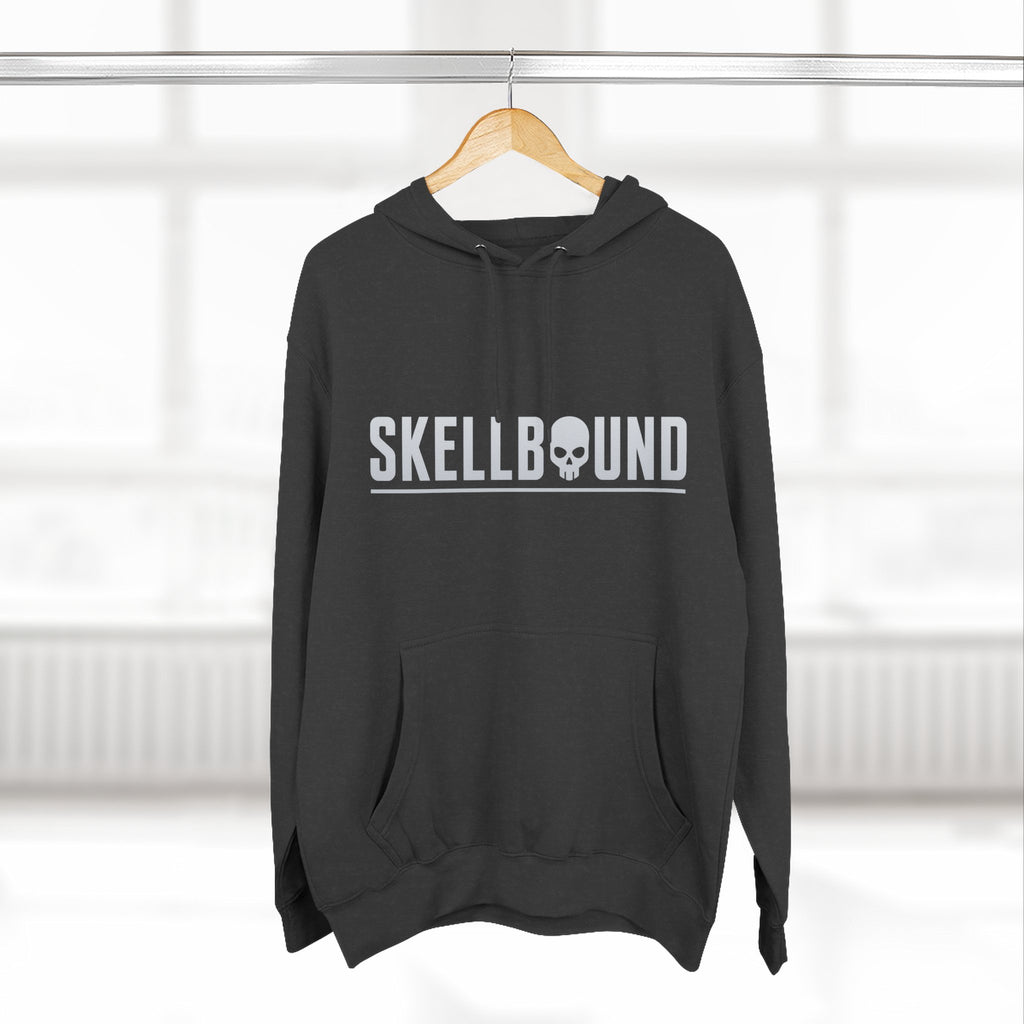 Skellbound Chrome Crowned Skull Hoodie – Red-Eyed Skull King Back Print, Dark Luxury Streetwear Hoodie