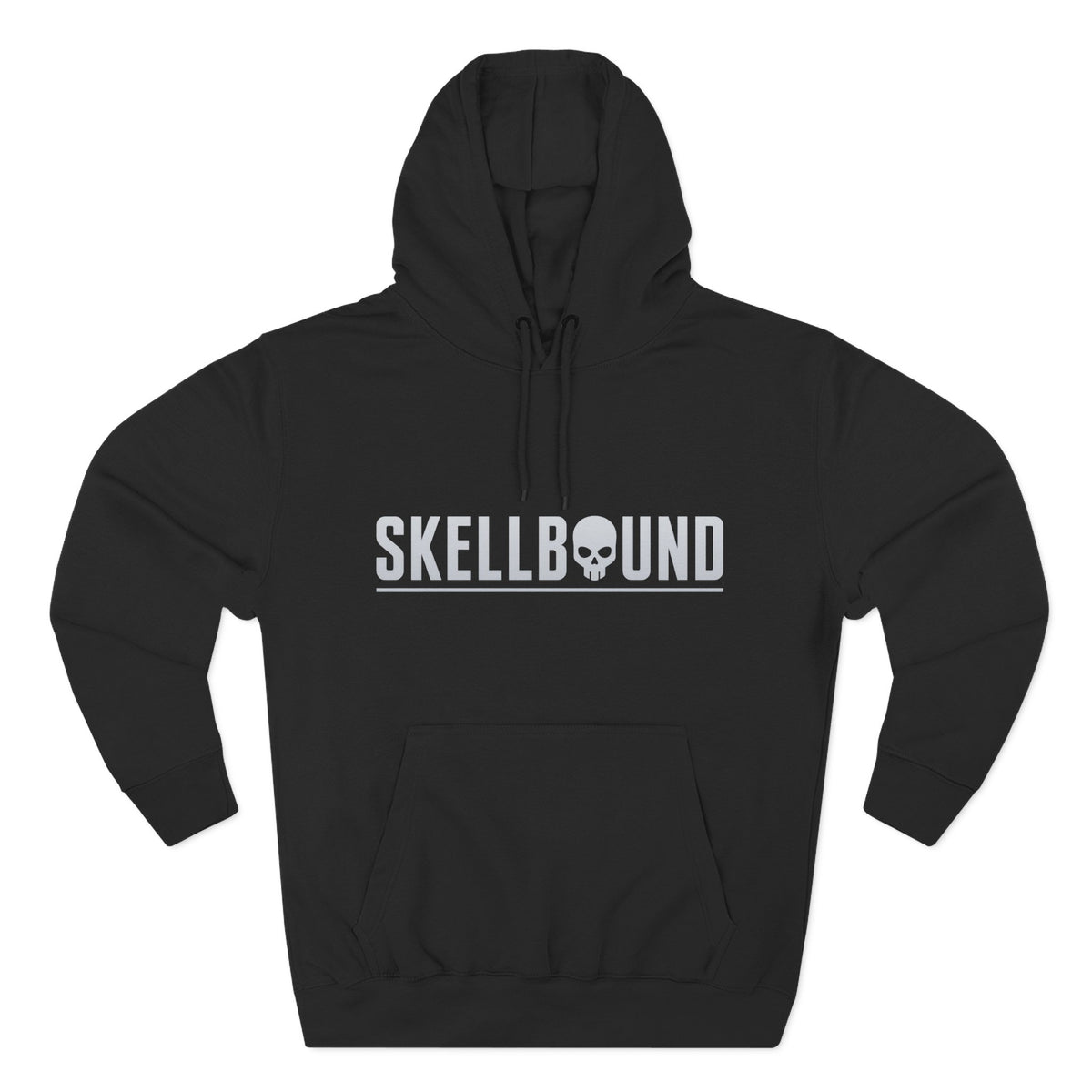 Skellbound Chrome Crowned Skull Hoodie – Red-Eyed Skull King Back Print, Dark Luxury Streetwear Hoodie