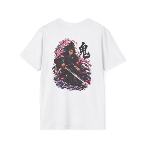 Japanese Samurai Under Cherry Blossoms Anime T-Shirt