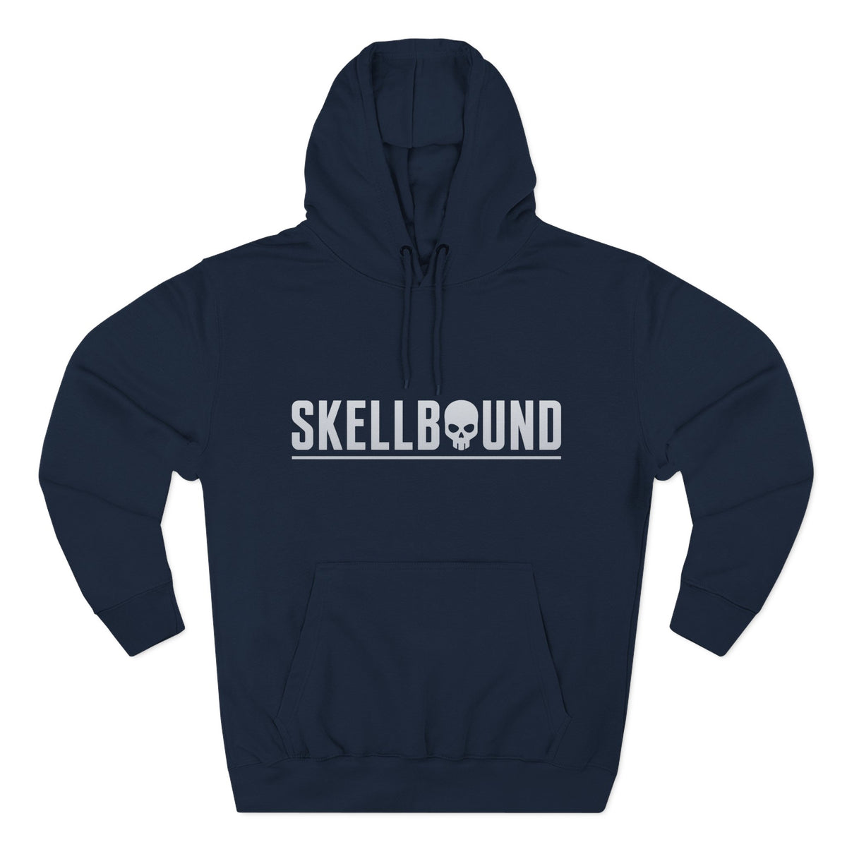 Skellbound Chrome Crowned Skull Hoodie – Red-Eyed Skull King Back Print, Dark Luxury Streetwear Hoodie