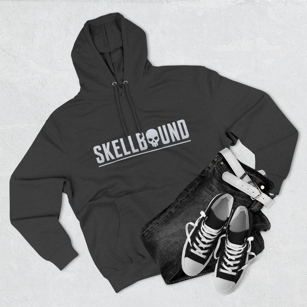 Skellbound Chrome Crowned Skull Hoodie – Red-Eyed Skull King Back Print, Dark Luxury Streetwear Hoodie