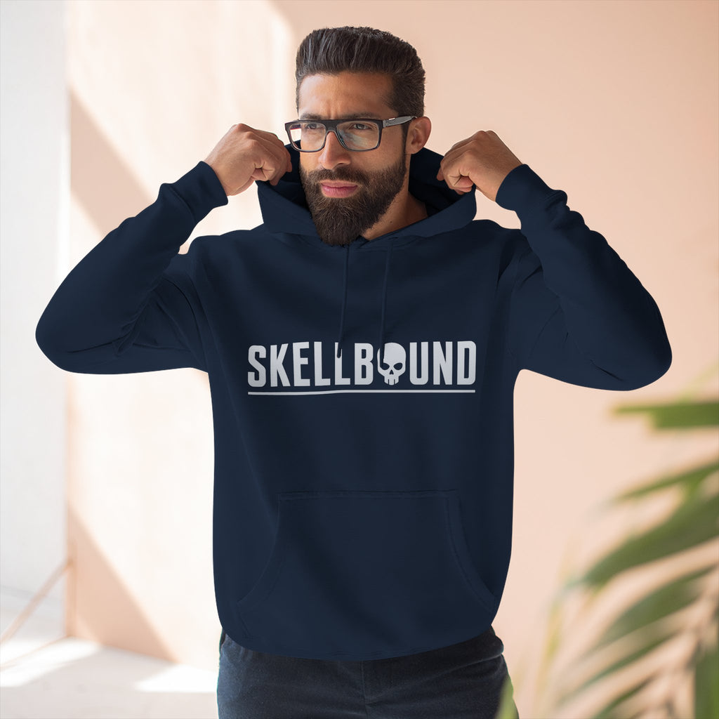 Skellbound Chrome Crowned Skull Hoodie – Red-Eyed Skull King Back Print, Dark Luxury Streetwear Hoodie