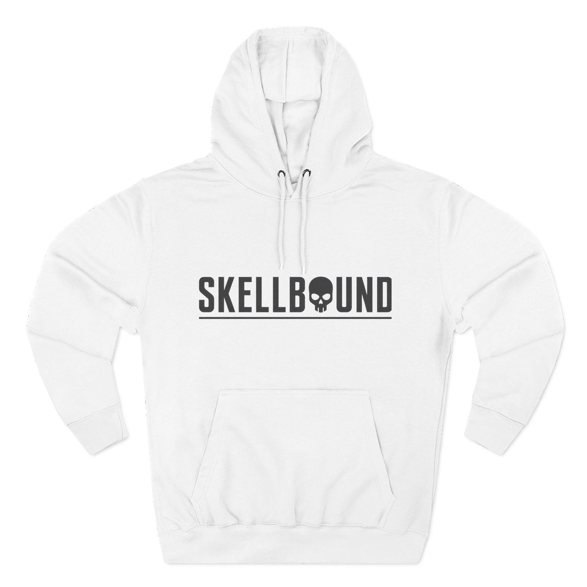 Skellbound Blackout Crowned Skull Hoodie – Black Skull King with Red Eyes, Minimalist Dark Streetwear Hoodie