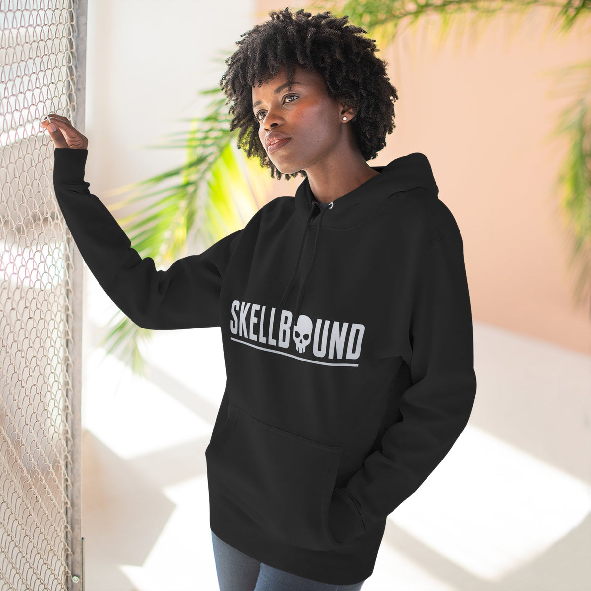 Skellbound Chrome Crowned Skull Hoodie – Red-Eyed Skull King Back Print, Dark Luxury Streetwear Hoodie