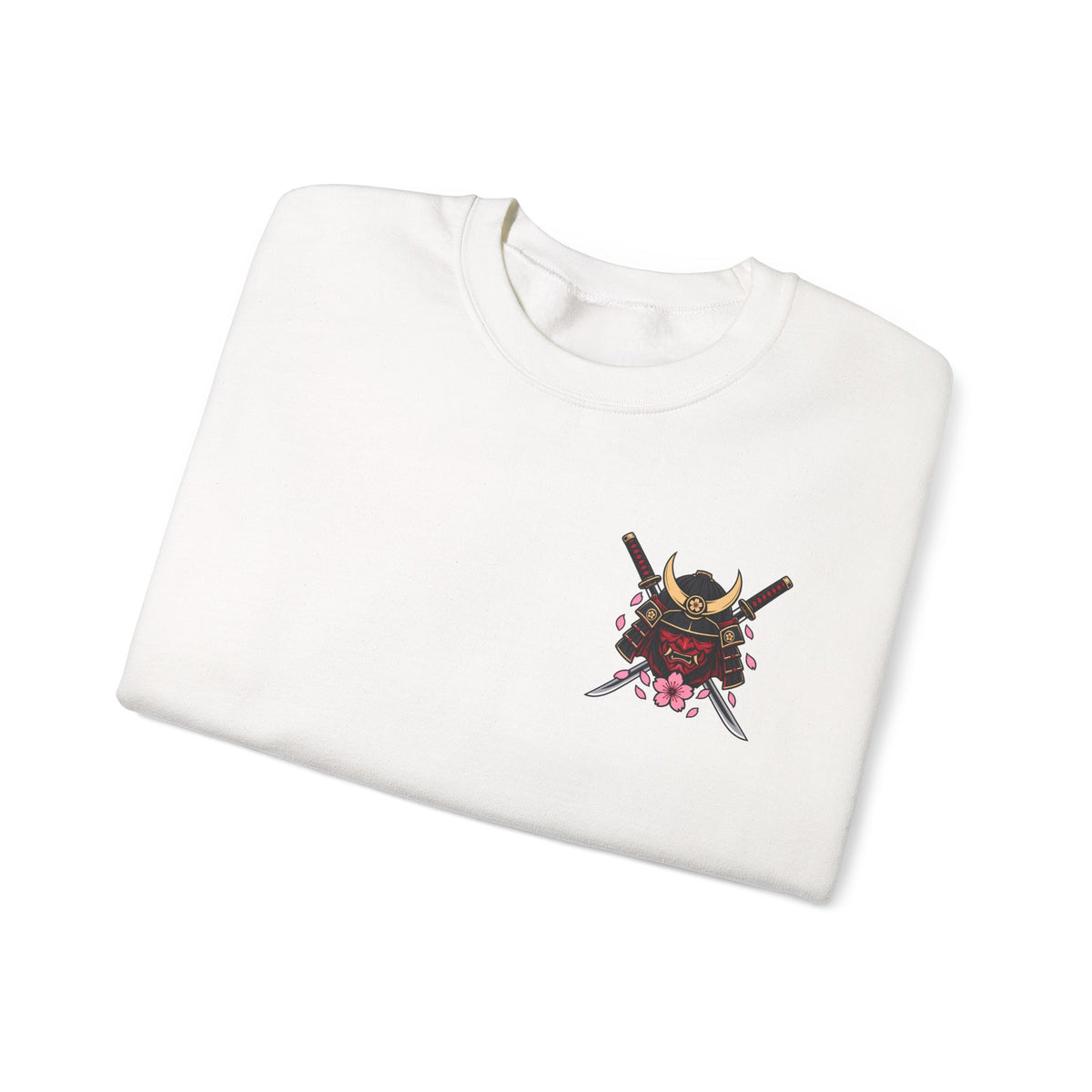 Japanese Samurai Cherry Blossom Crew Sweatshirt