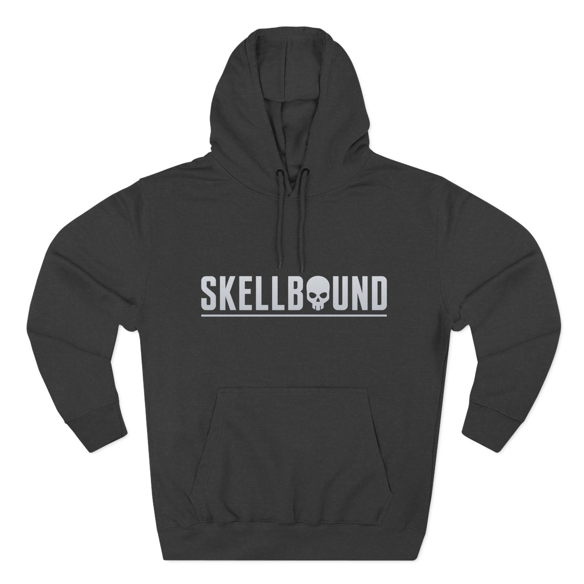 Skellbound Chrome Crowned Skull Hoodie – Red-Eyed Skull King Back Print, Dark Luxury Streetwear Hoodie